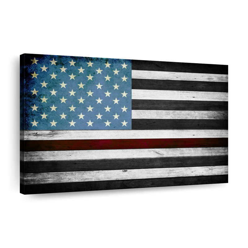 Drapeau en bois pompier, H 24 po x l 36 po x P 1,25 po