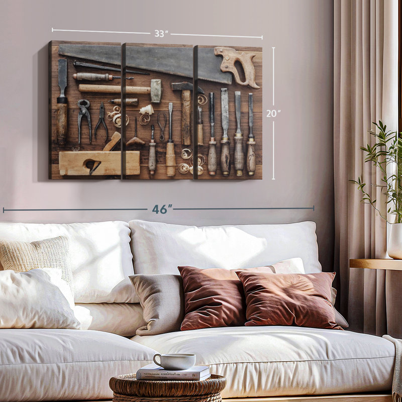 " Old Carpentry Tools " on, 20" H x 33" W