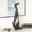 Findlay Polystone Distressed Slim Frame Dog Decorative Bronze Sculpture with Gold Accents