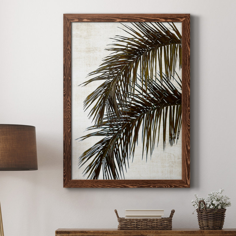 Palmier II - cadre photo, impression sur toile, H 31,5 po x l 23,5 po x P 1,5 po, Toile avec cadre en érable