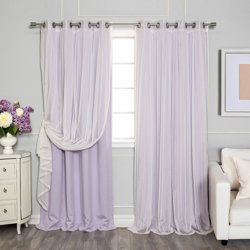 Panneau coulissant en polyester Natascha, L 52 po x L 96 po, Lilas
