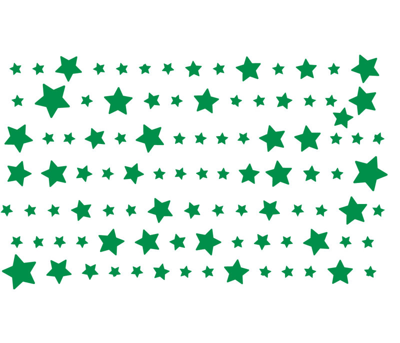 Décalcomanie murale nuit starry, H 22 po x l 36 po x P 0,01 po, Vert clair