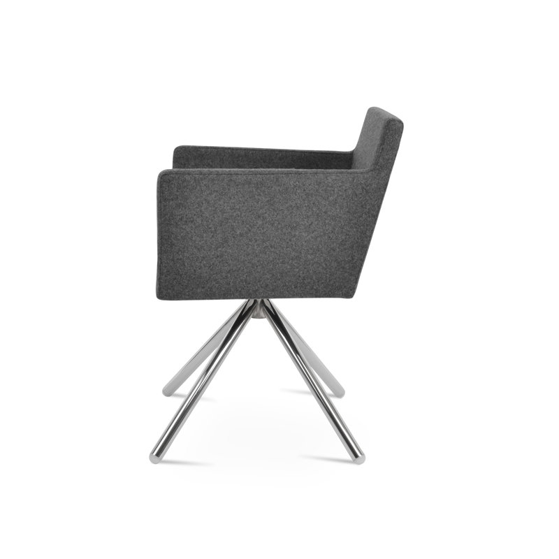 Fauteuil Harpoint, Gris foncé, Chrome