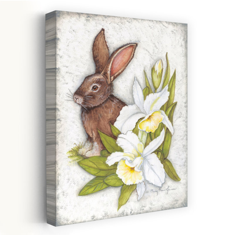 Iris, fleur de lapin jonquille contemporain, H 60 po x l 40 po