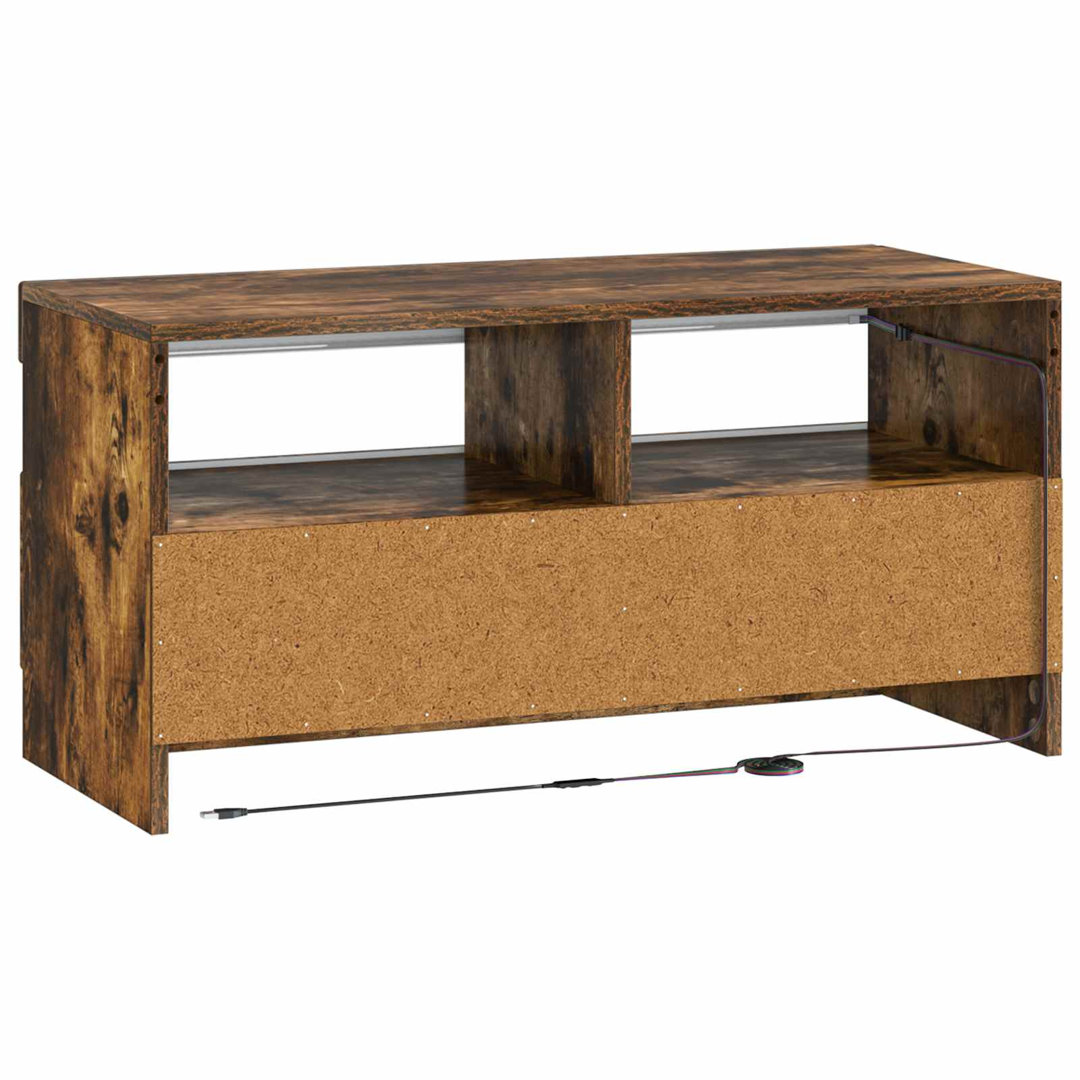 LED TV Cabinet with LED Strip Lights UTRECHT Engineered Wood Furniture