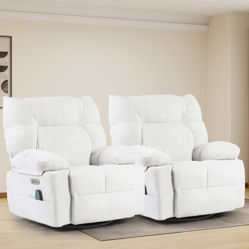 39.37" Wide Swivel Zero Gravity Recliner Power Lift Recliner Chair With Massage & Heat? – Oversized Swivel Rocker Chair For Adults (set Of 2)