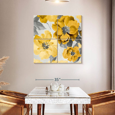 Harnek délicat floral jaune et gris I