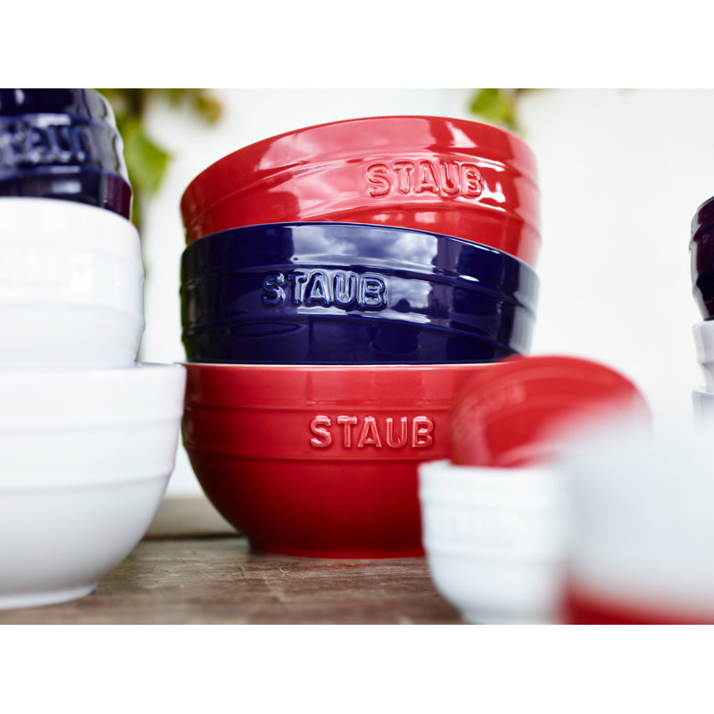 Staub Dark Blue Ceramic Microwave Safe Bowl Set
