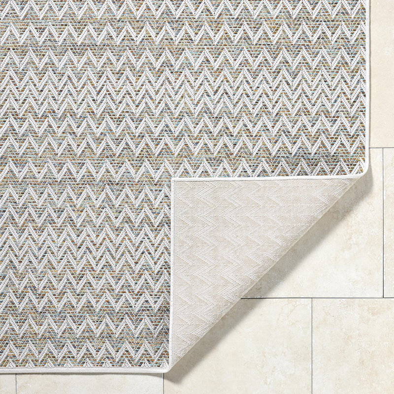 Blunk Cottage Outdoor Machine Woven Area Rug, Rectangle 7'6" x 10'