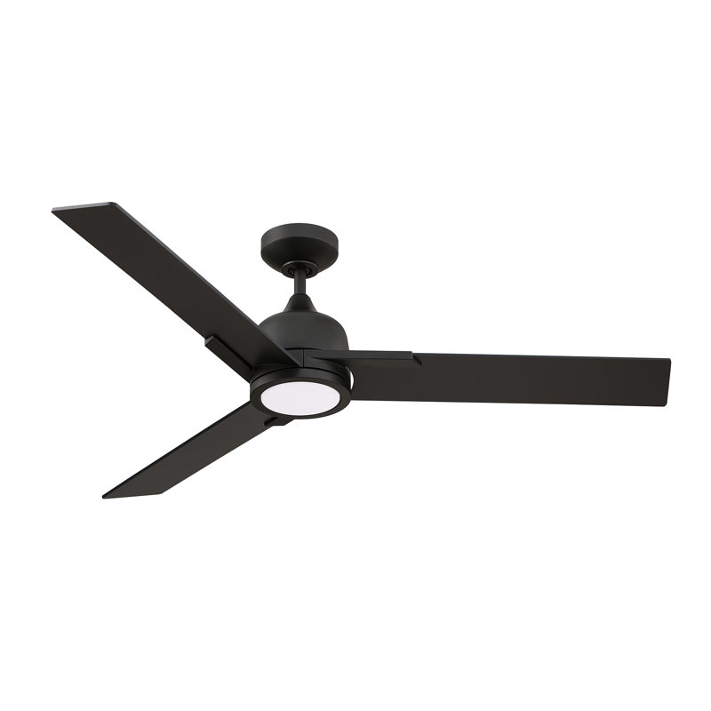 Ventilateur de plafond standard à DEL à 3 pales de 52 po avec télécommande et ensemble d'éclairage inclus Murakami, Noir