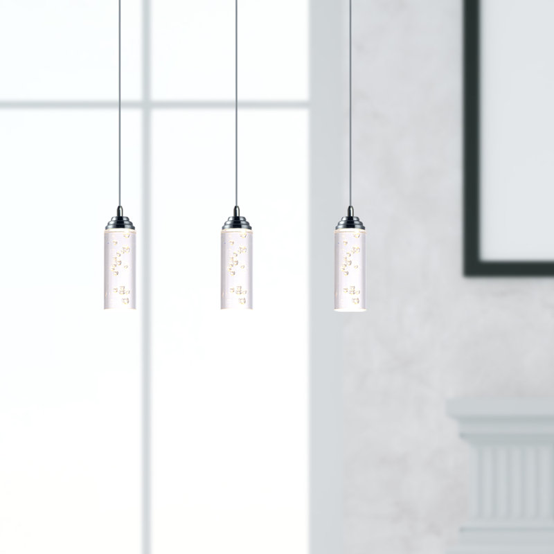Luminaire suspendu cylindrique à DEL 3 lumières Ardrie, H 4,7 po x l 1,8 po x p 1,8 po