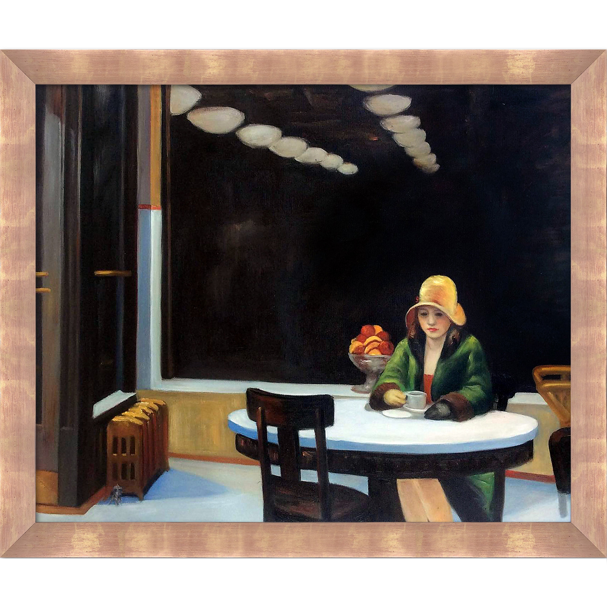 Overstock Art Automat By Edward Hopper With Blushing Rose Gold Frame ...