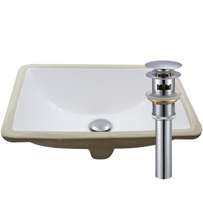 Novatto 18.25'' Porcelain Rectangular Bathroom Sink with Overflow