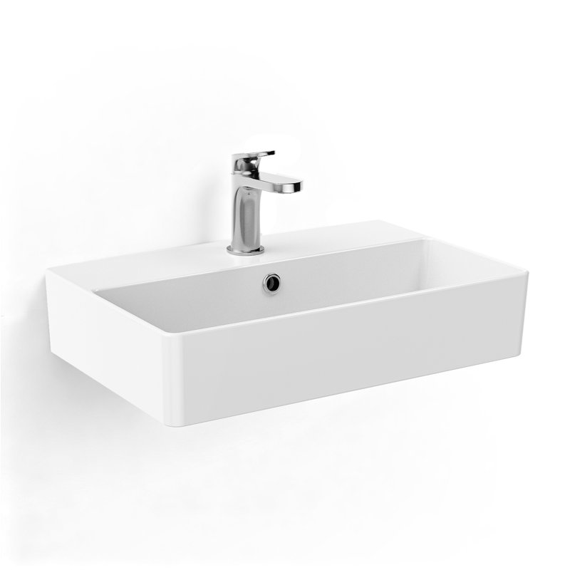 Belfry Bathroom 560mm L x 360mm W White Ceramic Rectangular Sink with Overflow