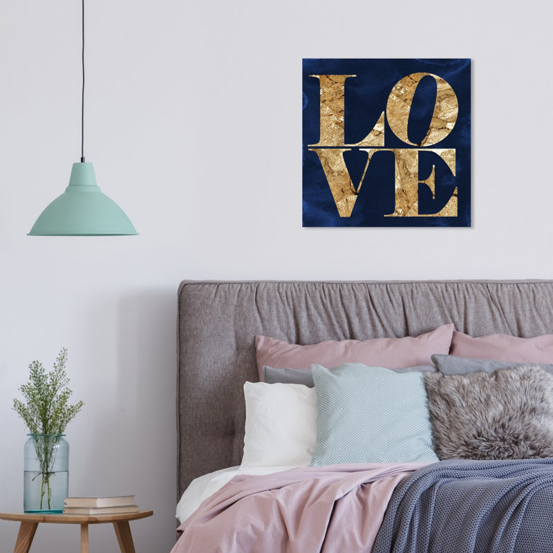 Toile pour chambre à coucher bleu marine, Toile tendue, H 16 po x l 16 po