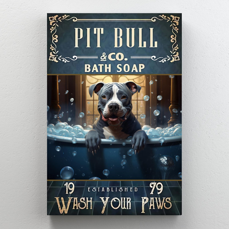 Impression sur toile Krech Pit Bull Bath Soap, H 36 po x l 24 po x P 1,25 po