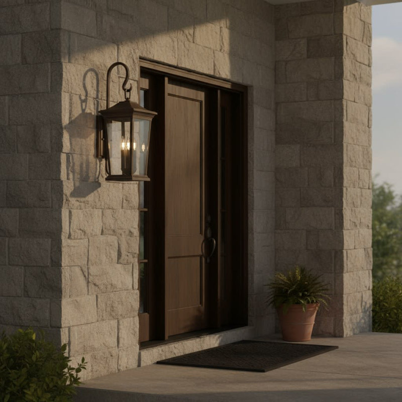 Bromley 3-Light Outdoor Wall Lantern, Oil Rubbed Bronze, No