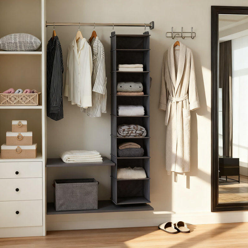 Organisateur de garde-robe à 6 tablettes avec tablettes renforcées pour un rangement et une durabilité maximaux