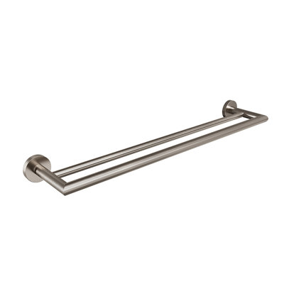 Summit Wall-Mounted 24" Double Towel Bar - Brushed Nickel, Premium Brass Construction, Installation Hardware Included