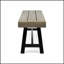 Banc de patio en bois d'acacia durable avec pieds en métal rustique, parfait pour les sièges d'extérieur et la décoration de jardin