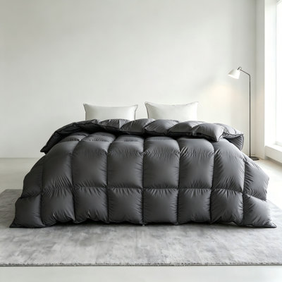All-Season Luxury Duvet Insert, Hotel Style Goose Down Comforter with Silk-Touch Polyester Cover, Hypoallergenic & Breathable