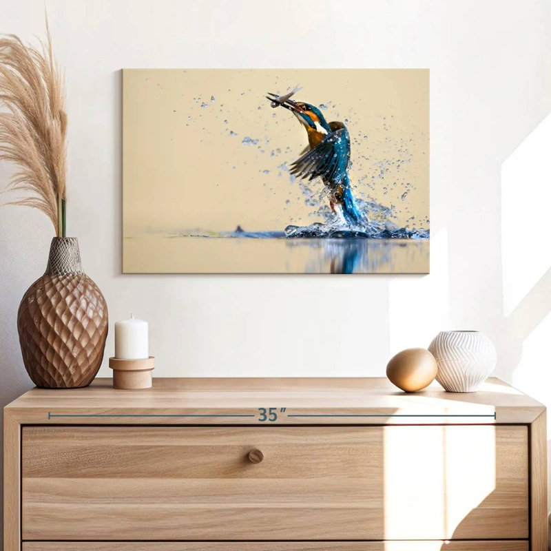 Blue Kingfisher, 16" H x 24" W