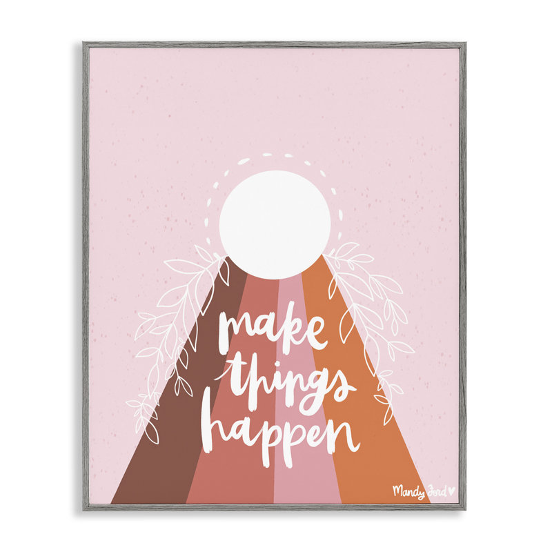 Giclée encadrée Minimal Make Things Happen, design par Mandy Ford Art + Illustration, Estampe numérique Farmhouse