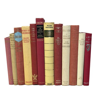 Decorative Books - Vintage Carnation Book Bundle - 1 Foot of Pink and Cream Books