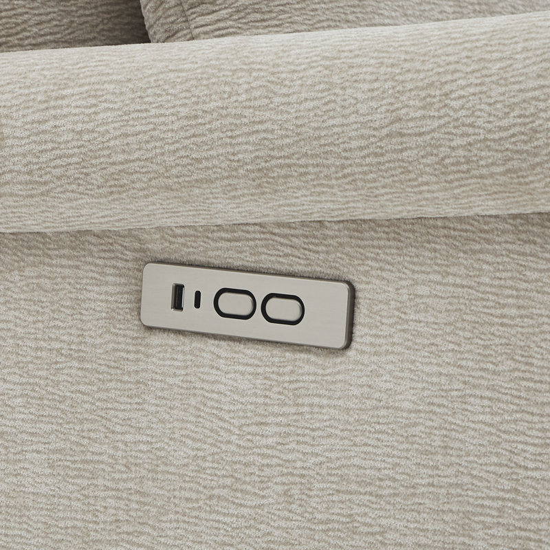 Fauteuil inclinable électrique oscillant pivotant Eller avec coussin lombaire amovible, Avoine