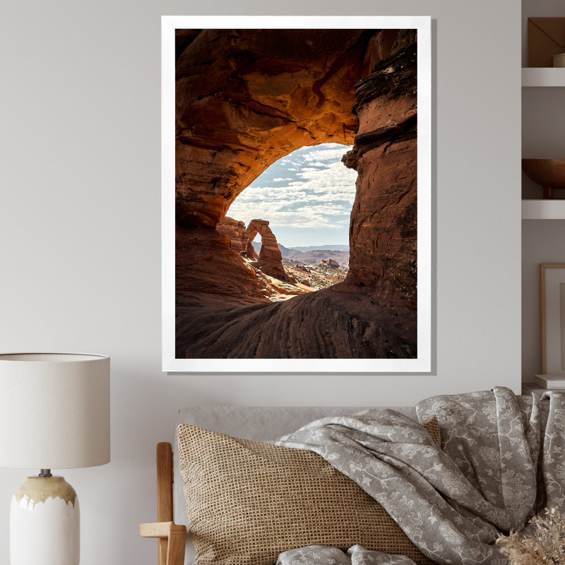 Arizona Canyon Arch National Park II - Arizona, art mural, H 32 po x l 24 po x P 1 po, Cadre photo blanc