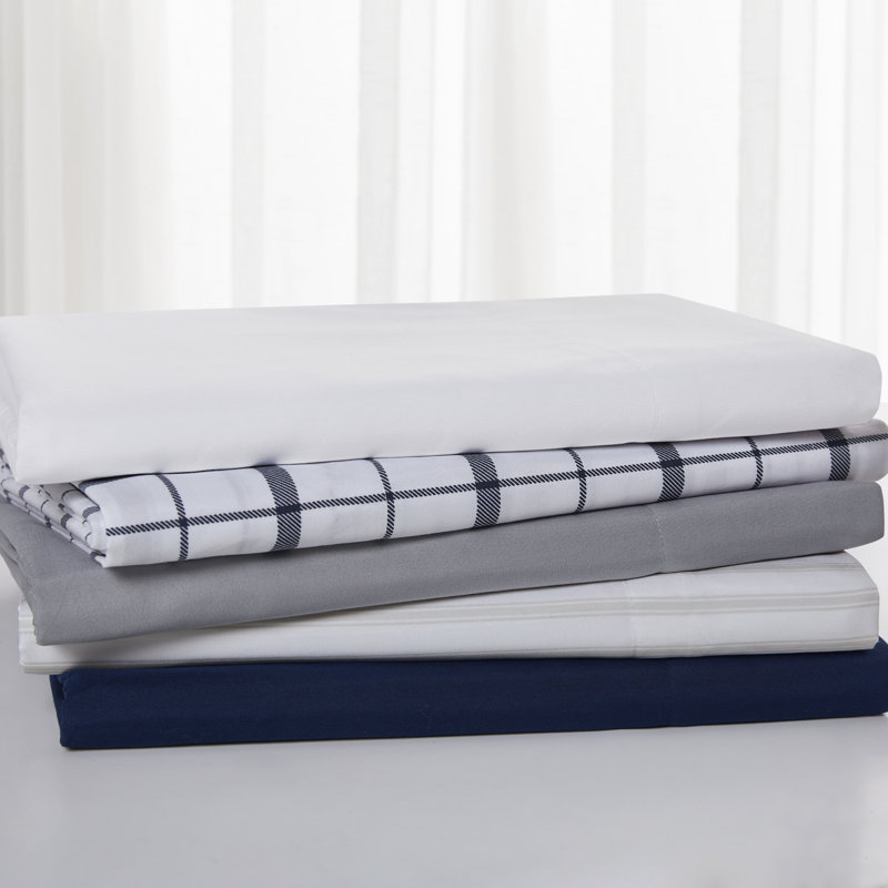 Microfiber Plaid Sheet Set, King
