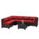 7-Piece L-Shaped All-Weather Wicker Sectional Sofa Set with Cushion and Coffee Table