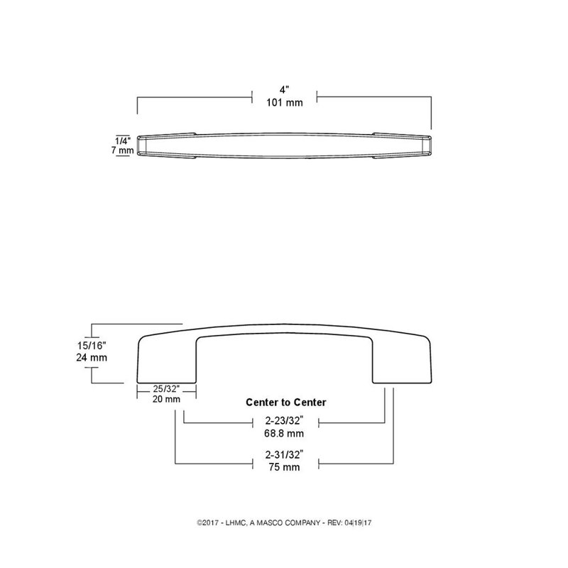 Newton 2 3/4" Centre to Centre Arch Pull