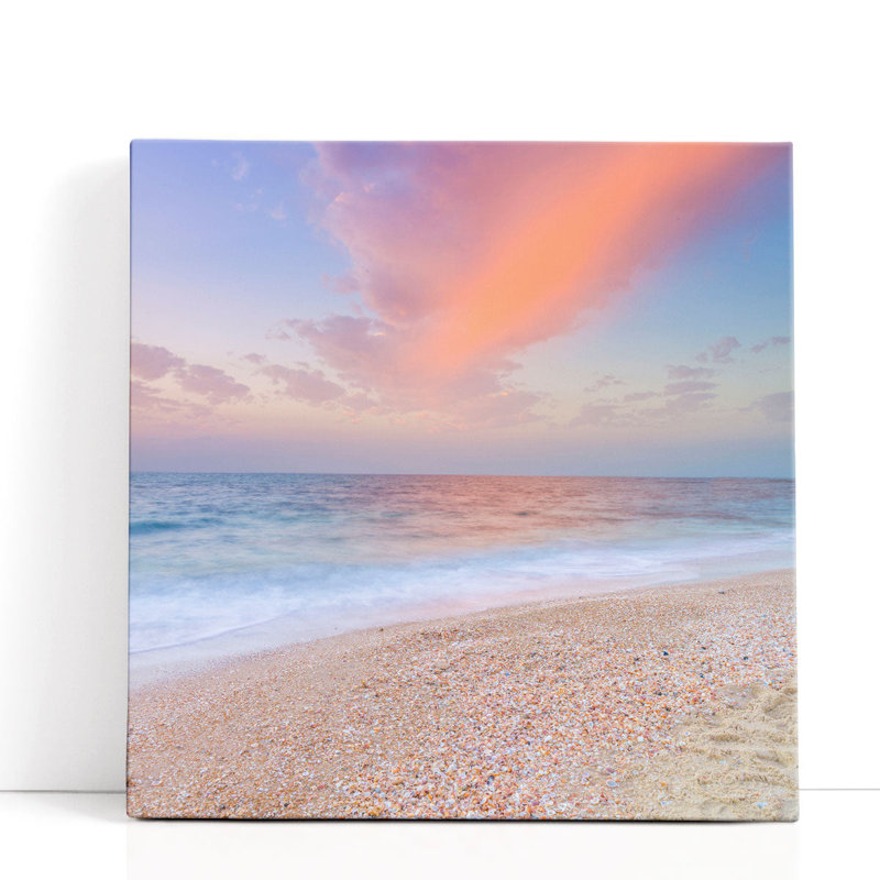 Beach Sunset - Canvas Print Wall Art, 12" H x 12" W