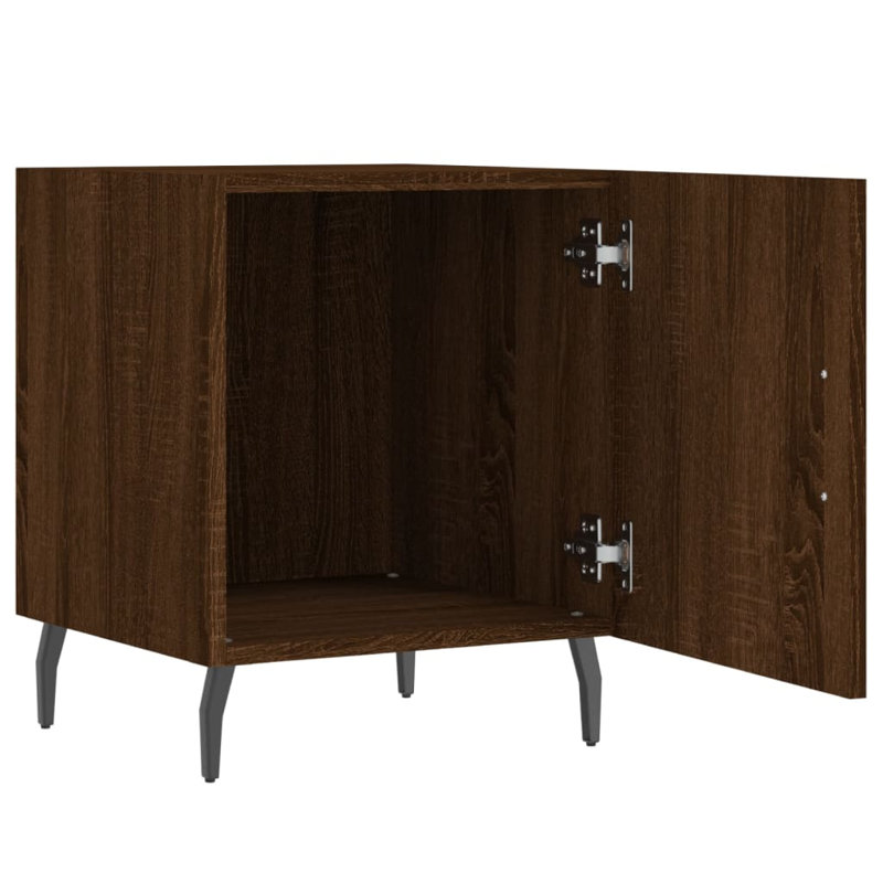 Mearle 40cm W Iron Bedside Table, White, Individual