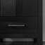 Armoire de salle de bain avec meuble-lavabo noir à motif ondulé à grain d'eau noir Goodyo