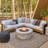 Stratton Outdoor 5-Piece Modular Patio Sectional In Beechwood With Sunbrella Cushions By Real Flame