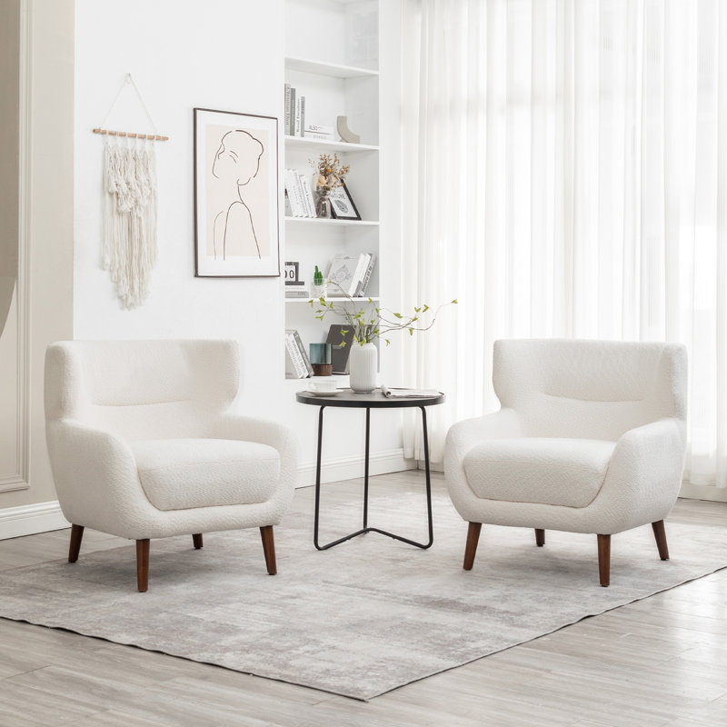 Modern Accent Chair, Soft Upholstered Armchair, Comfy Single Sofa Chair with Padded Seat, Stylish Lounge Chair for Living Room, Bedroom, Office & Guest Room