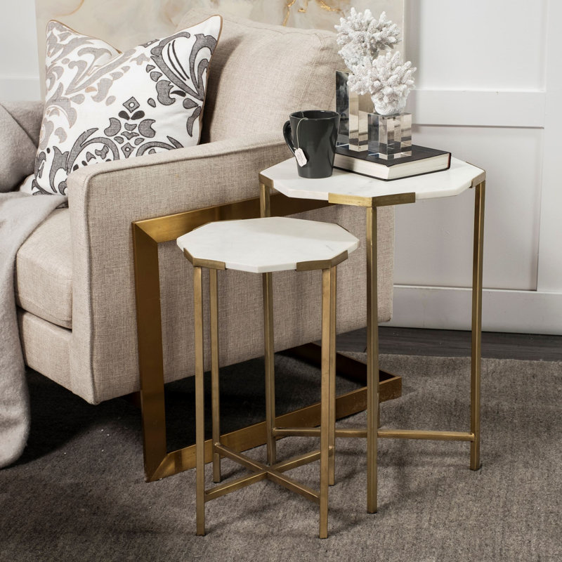 Quickep Marble Top Nesting Tables
