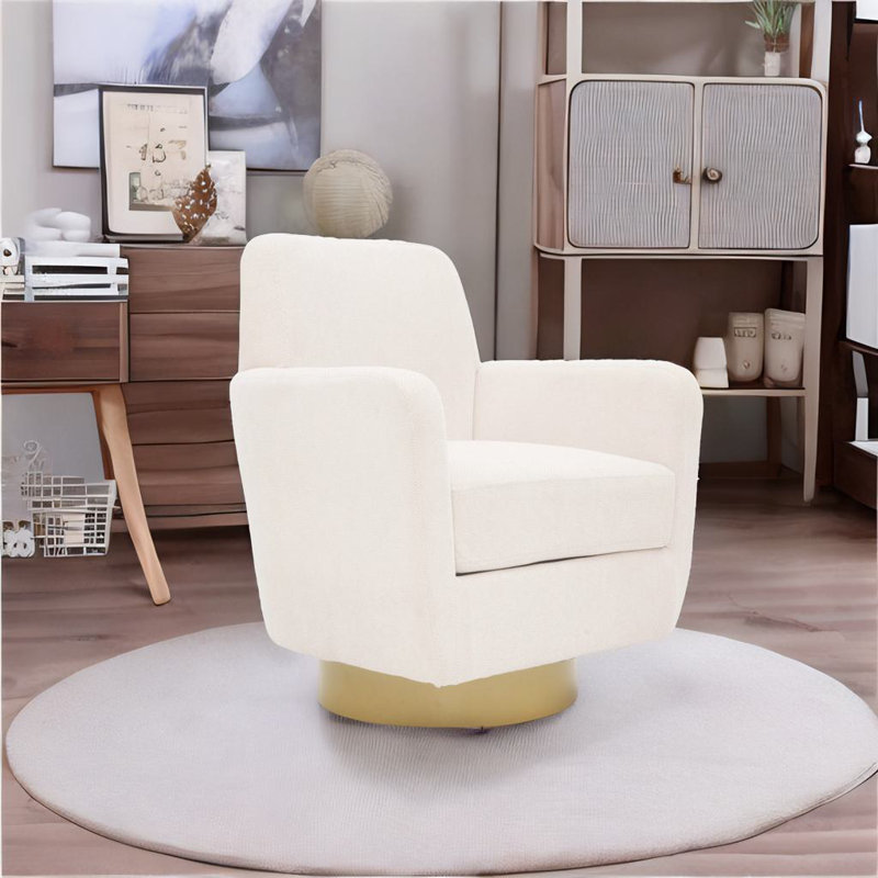 Fauteuil rotatif à 360 degrés, Lin blanc