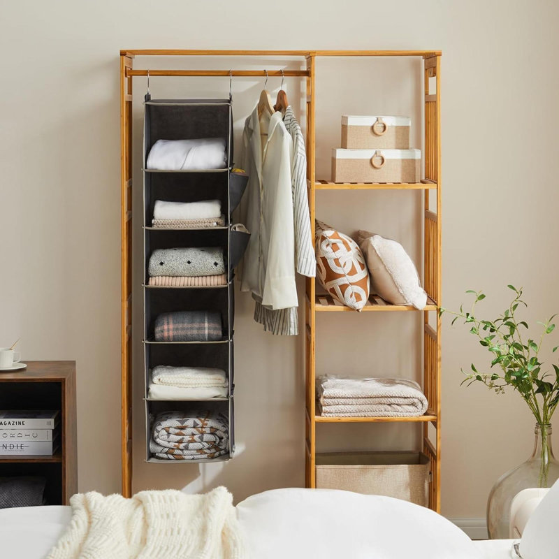 Elkan 11.8'' Closet Shelving, Gray, 47.2" H x 11.8" W x 11.8" D