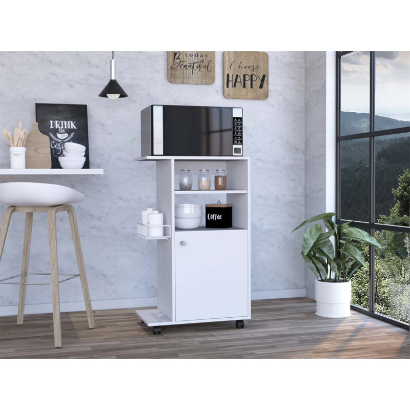 Chariot de cuisine à 1 tablette avec roulettes Napenthe, portable et polyvalent pour un rangement et un espace de travail supplémentaires dans toute cuisine.