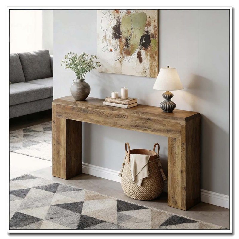 Table d'entrée en bois, console rustique