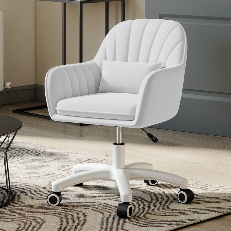 Modern Minimalist Swivel Office Chair with Velvet Padding pillow Vanity Swivel Chair Adjustable Height for Home Office, Study, Bedroom