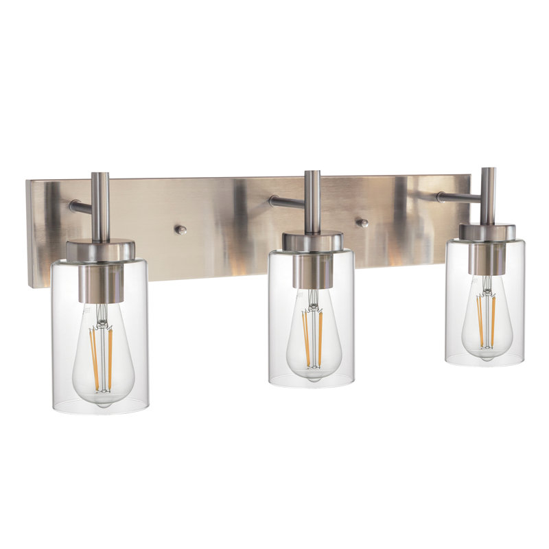 Éclairage à intensité variable pour meuble-lavabo 3 lumières Morency, Nickel brossé