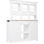Banc de jardin 65,7 po de hauteur - blanc, 6 tiroirs, 2 armoires, 3 tablettes et crochets latéraux