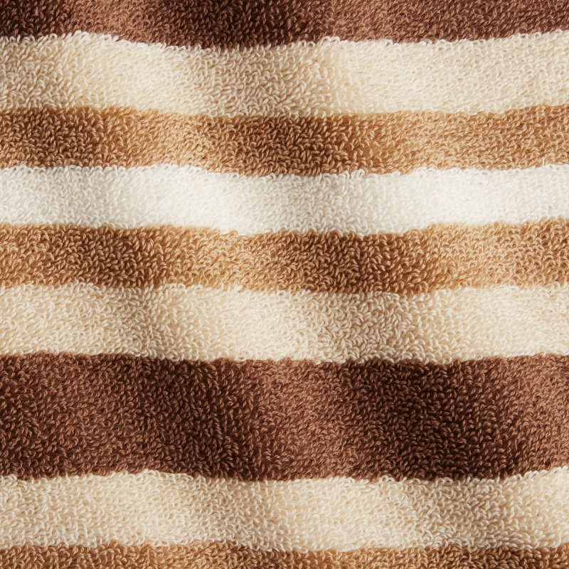 Draps 100% coton rayé à longues fibres peignées, Chocolat