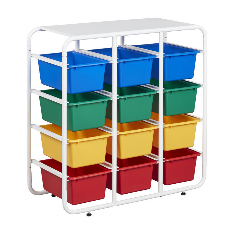 Primary Color Modular Kids Storage Rack with 12 Bins