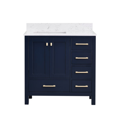 Angela 36'' Single Bathroom Vanity with Engineered Stone Top