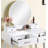 Contemporary Wood Vanity and Stool Set-1817994467